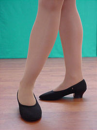 Black canvas character cuban heel